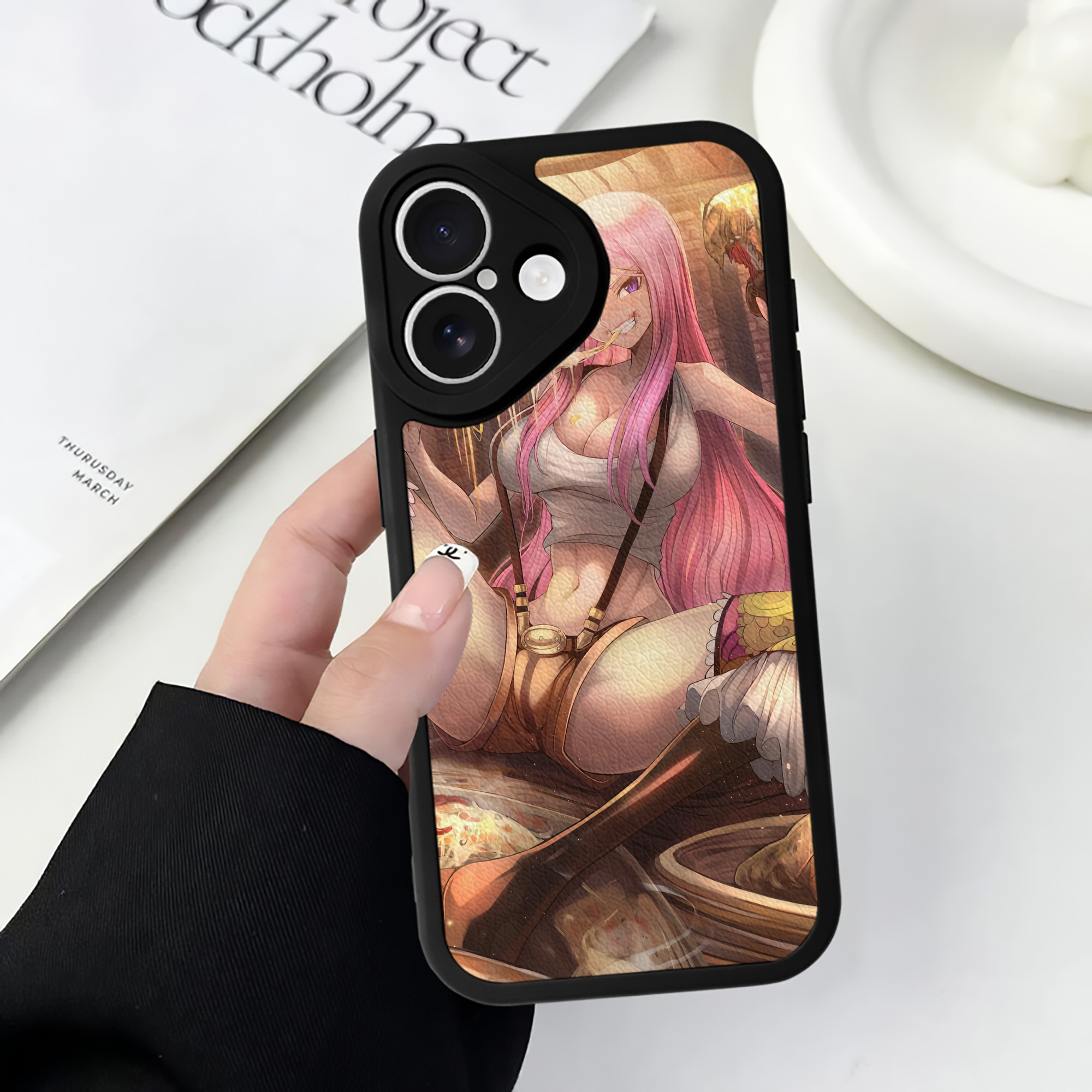 （画像用） ワンピース ONE PIECE 【iPhone 16シリーズ対応】シリコンスマホケース（レザー調） 材質：シリコン